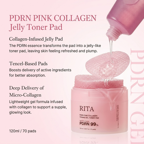 PDRN Pink Collagen Toning Gel Toner Pad